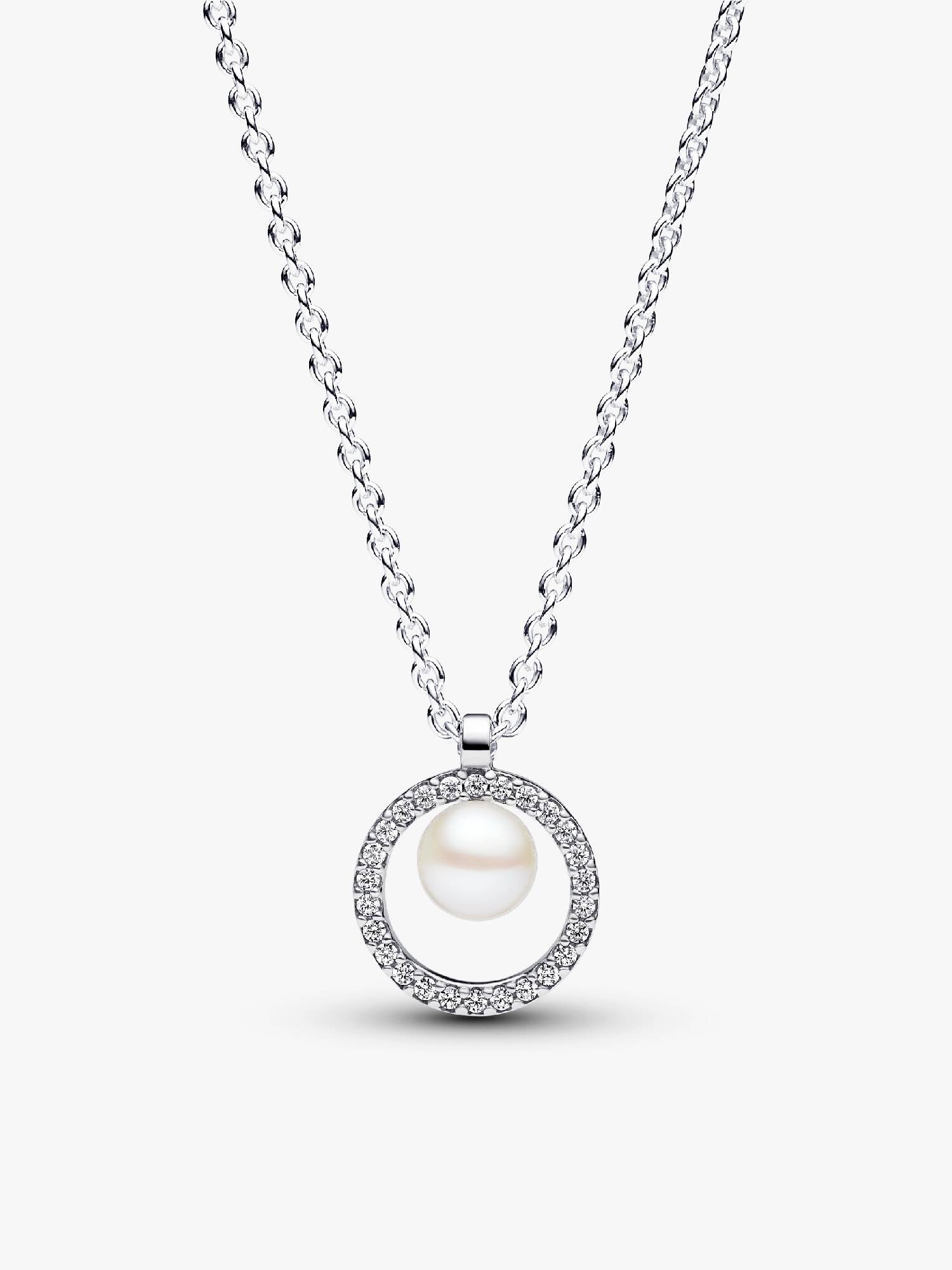Behandelte Süßwasserzuchtperle & Pavé Collier-Halskette