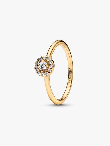 Runder Pavé-Strahlenkranz Ring