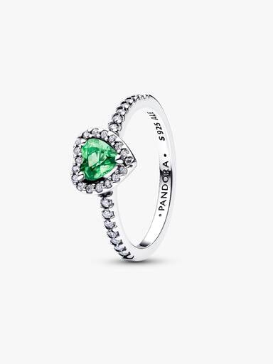 Erhabenes Mintgrünes Herz Ring