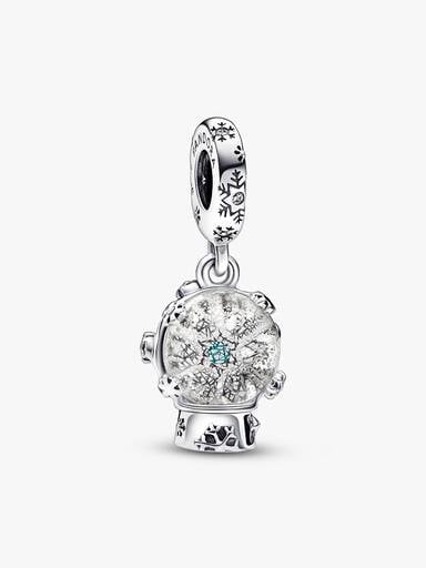 Schneeflocke Schneekugel Charm-Anhänger